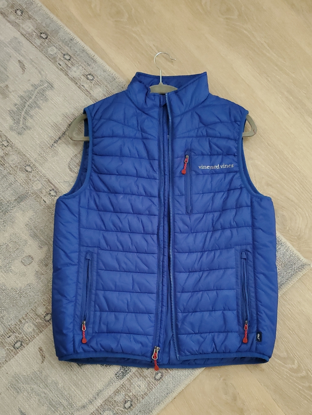 Vineyard Vines Mens Blue Quilted Puffer Zip Vest SzXS